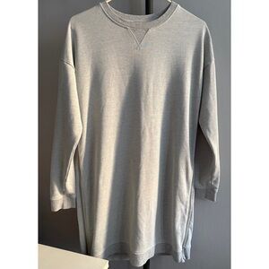 COS Light Gray Crew Neck Sweatshirt Dress